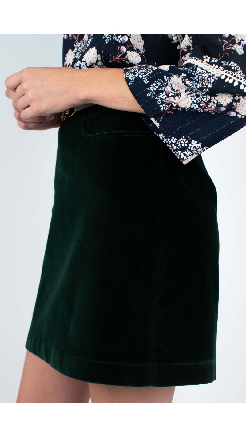 jupe velours vert